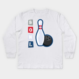 Retro Bowling Kids Long Sleeve T-Shirt